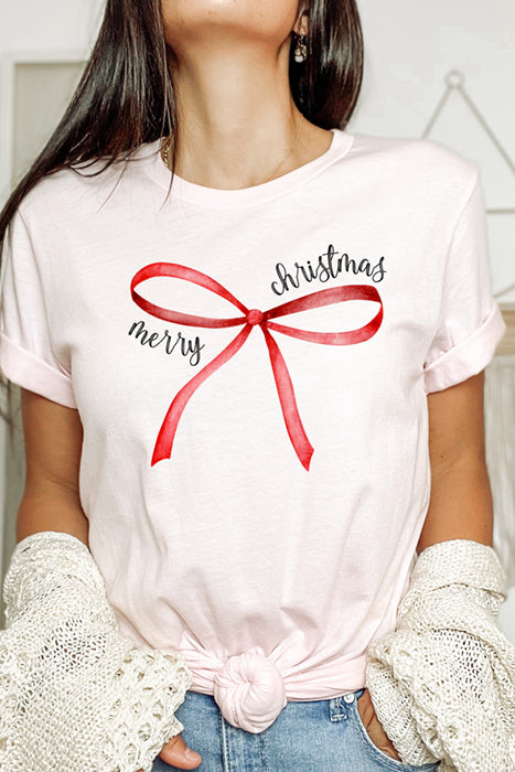 Merry Christmas Bow Tee 5256