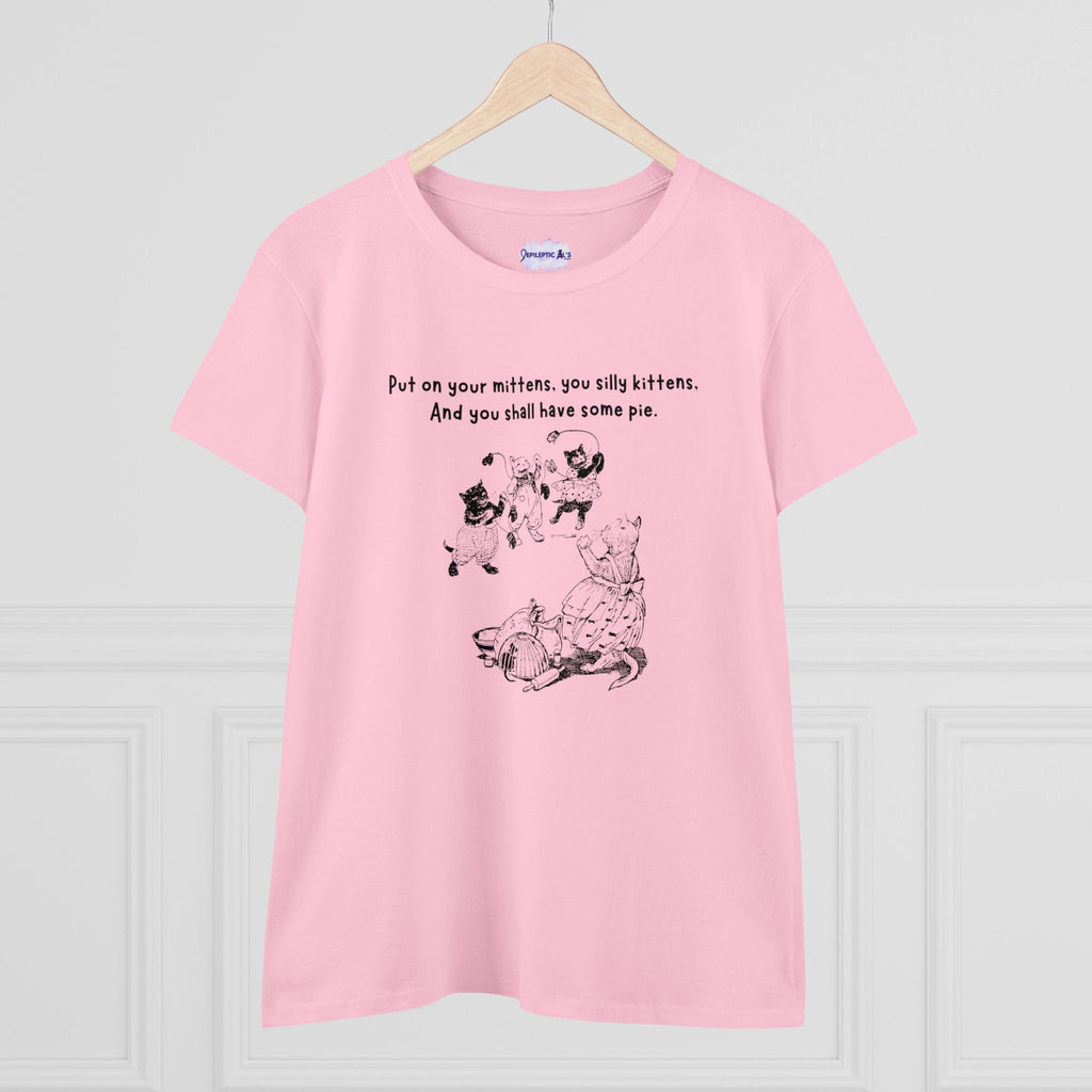 Kittens & Mittens Women’s Midweight Cotton Tee – Silly Kittens Pie Rhyme Shirt