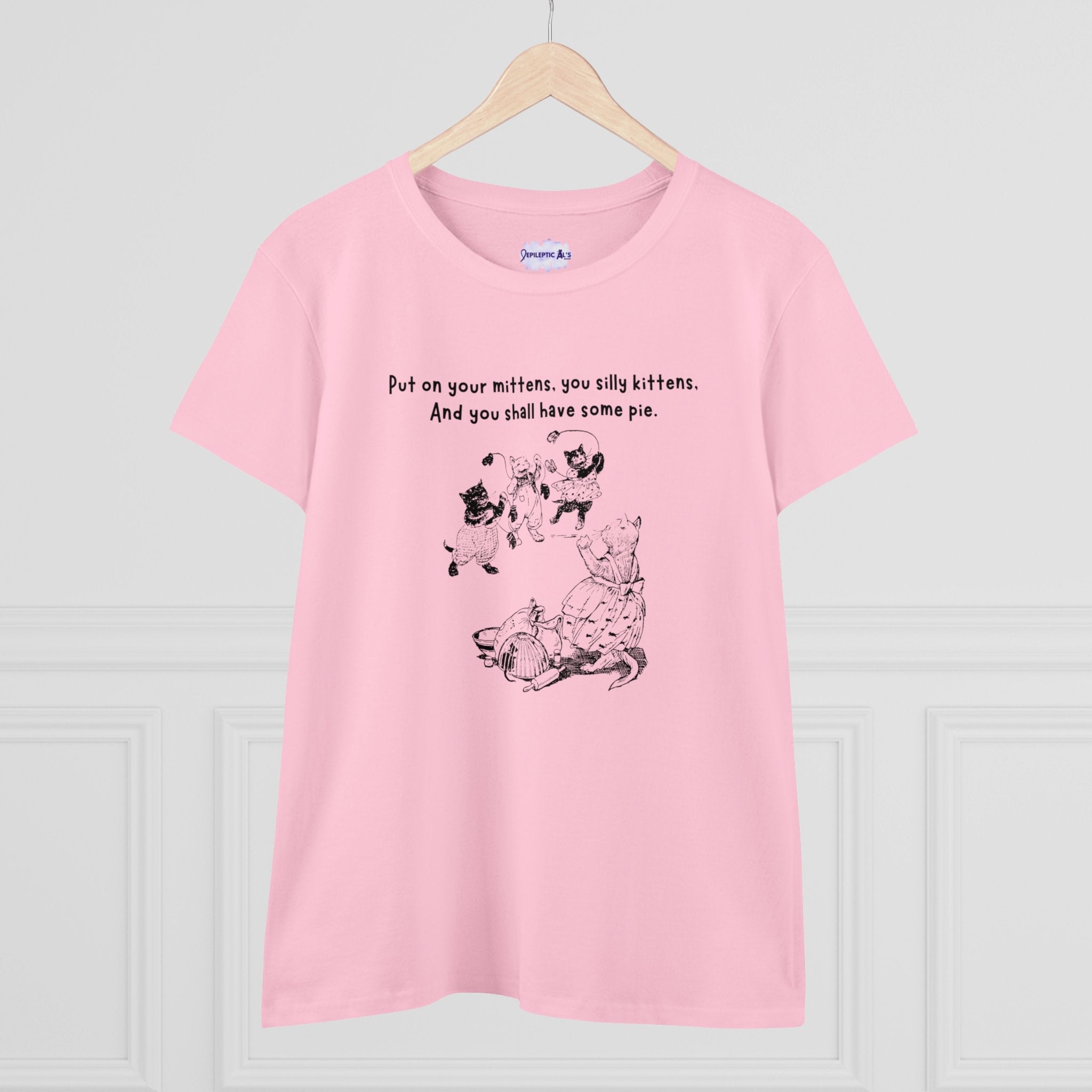 Kittens & Mittens Women’s Midweight Cotton Tee – Silly Kittens Pie Rhyme Shirt