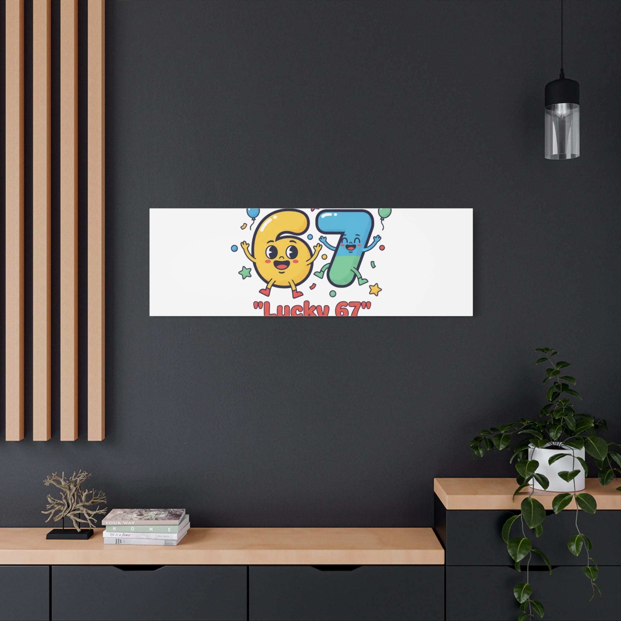 Lucky 67 Canvas, Stretched Matte | 67 meme, absurdist humor