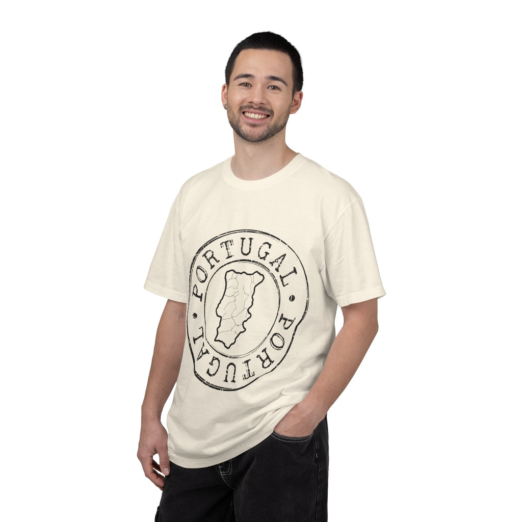 Portugal Map Stamp T-Shirt | Vintage Circular Badge
