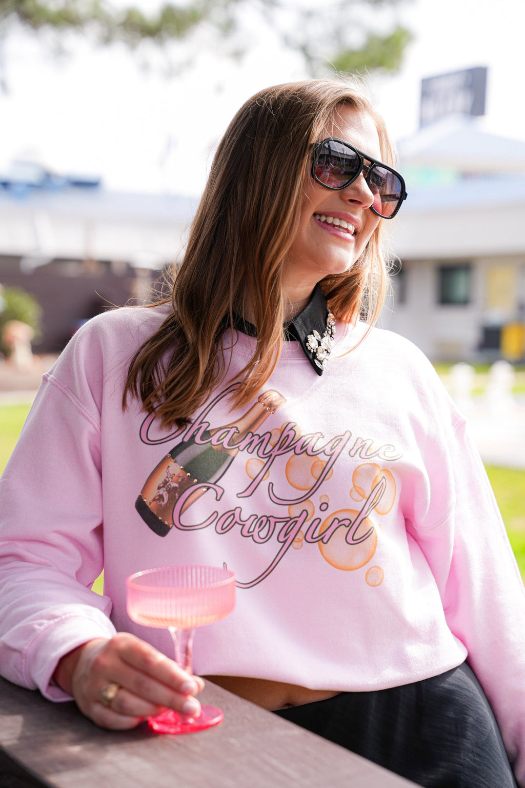 GINA CHAMPAGNE COWGIRL TEE