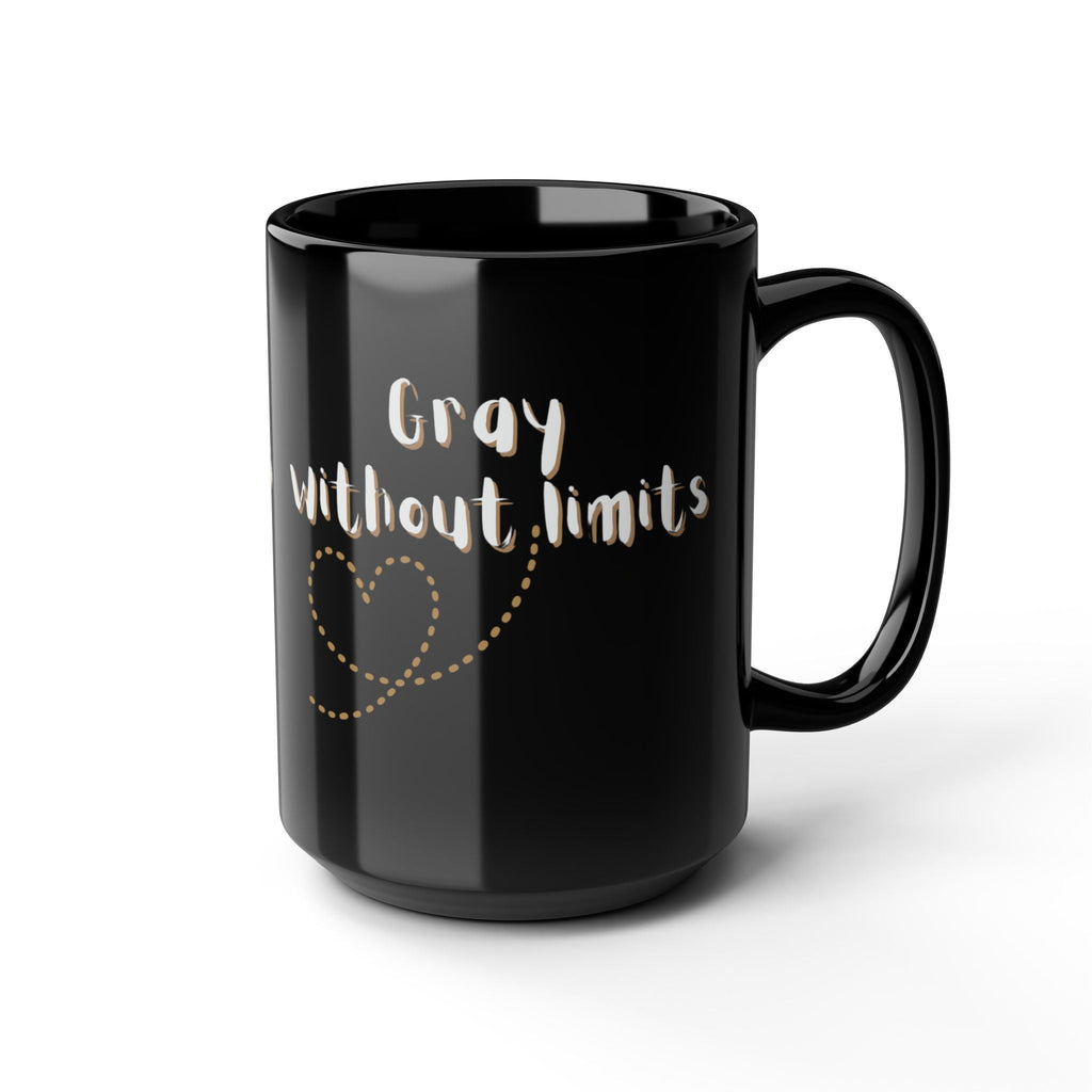 Gray Without Limits Inspirational Mug - 15oz Black Coffee Cup