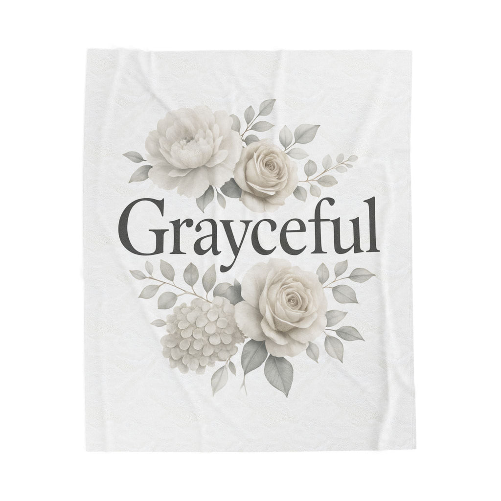 Elegant Floral Throw Blanket - Cozy Velveteen Plush Blanket for Home Decor, Gift for Her, Modern Chic Style, Occasion: Birthdays, [...]