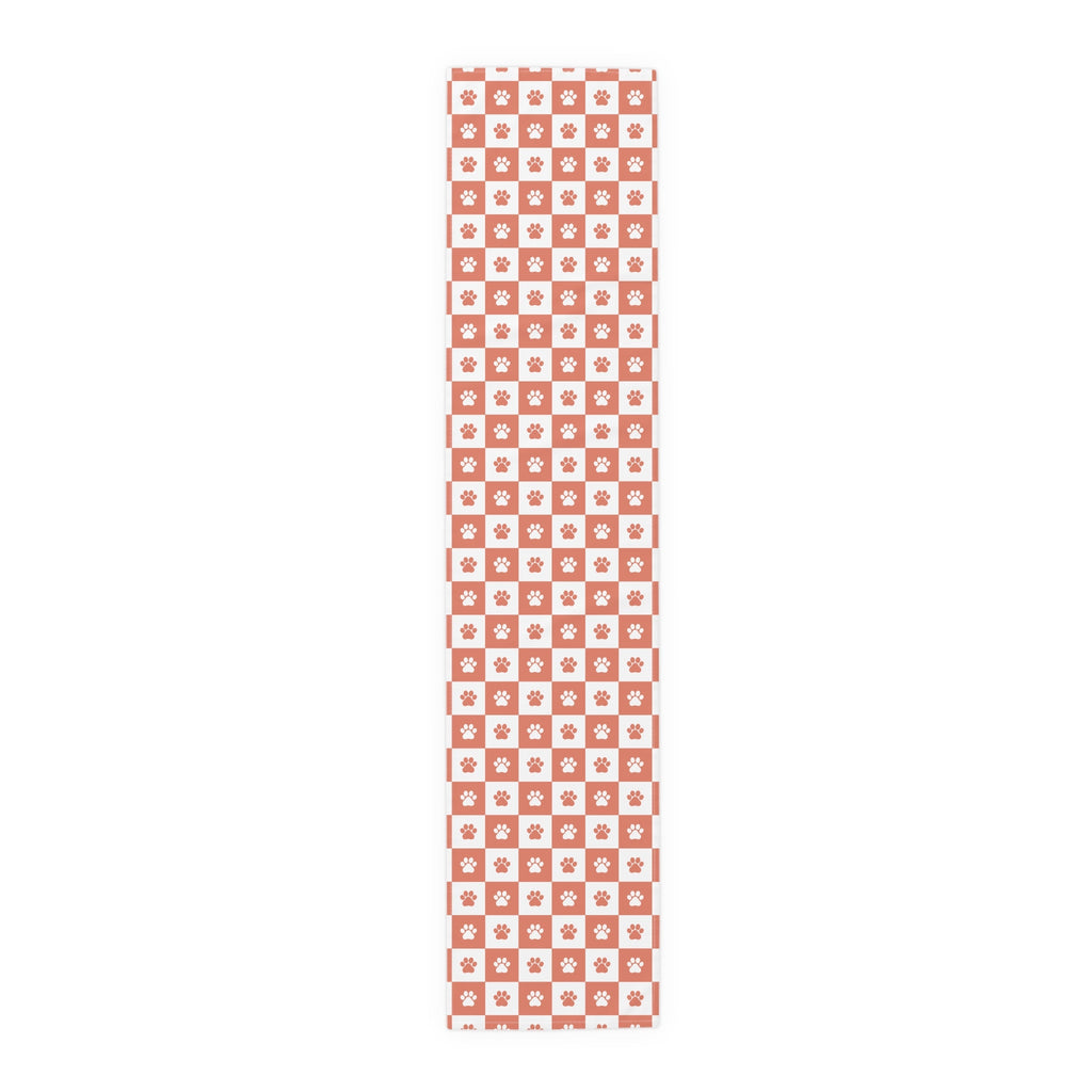 Red & White Paws Table Runner (Cotton, Poly)