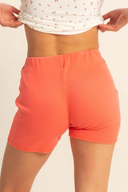 HYFVE High Waist Ribbed Fitted Biker Shorts