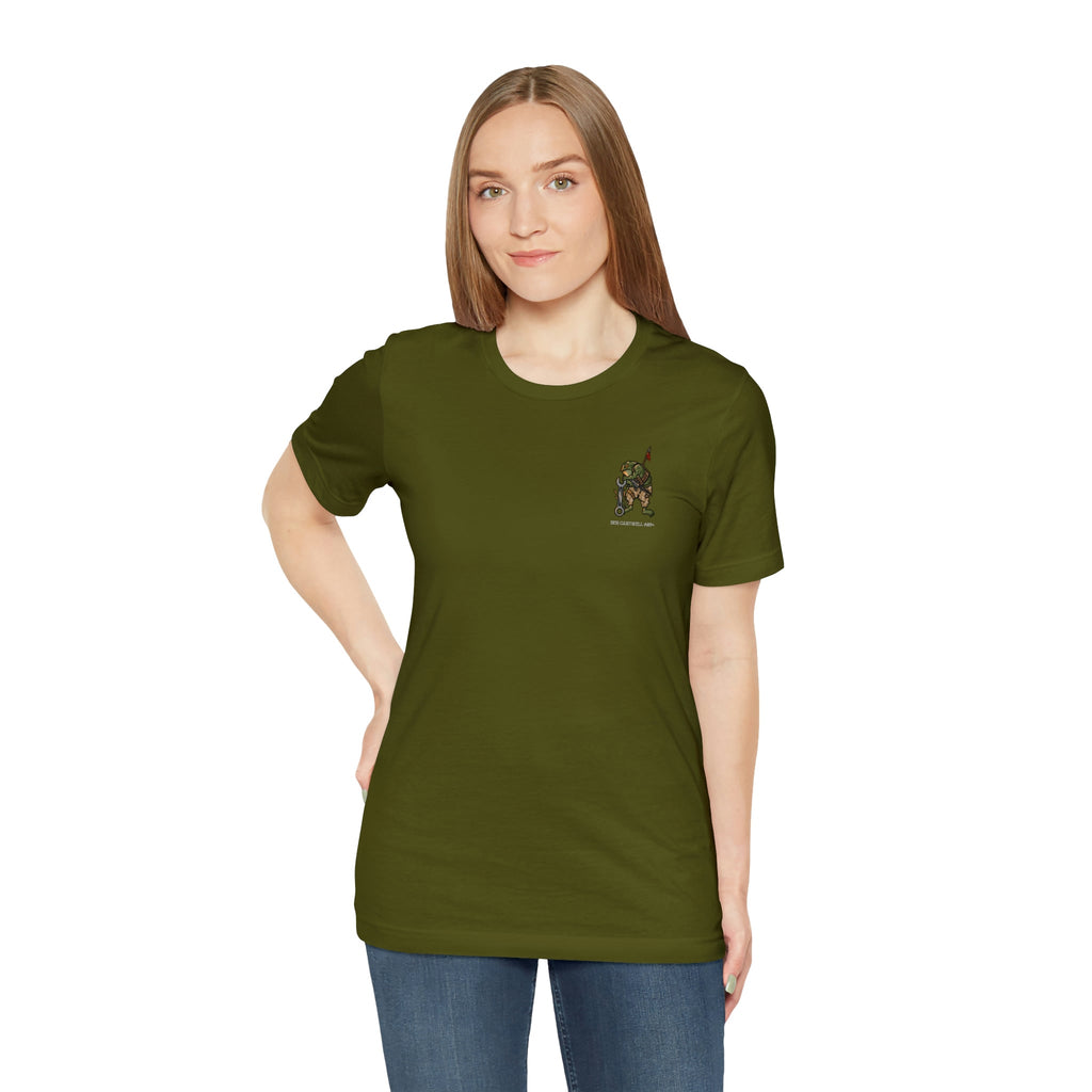 Mechanic Frog With Wrench and M4 - Front Print - Black Text