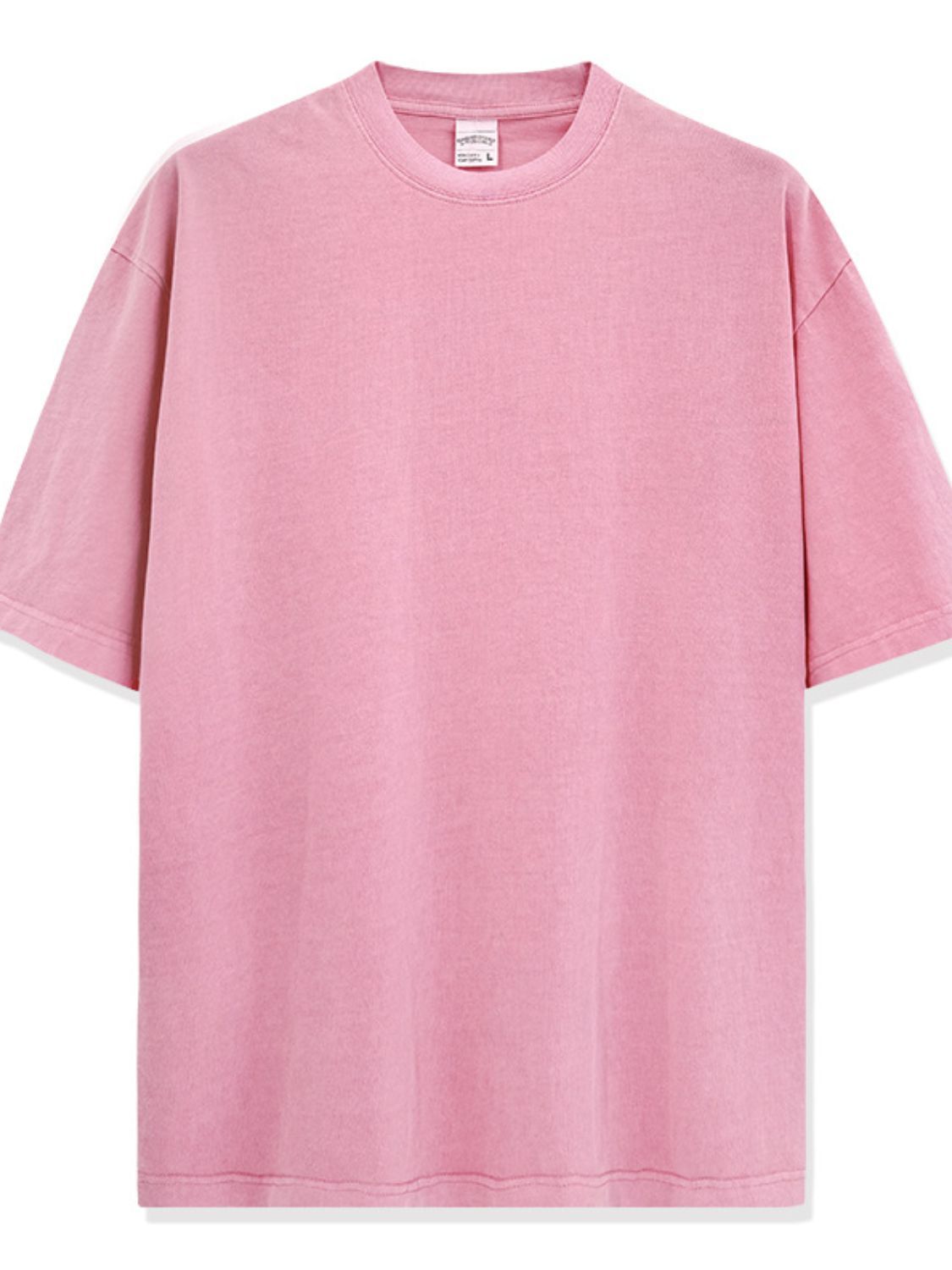 Round Neck Washed T-Shirt Plus Size