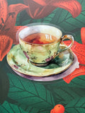 Tea Cup Clear Transparent Vinyl Sticker, 3.0" x 2.4"