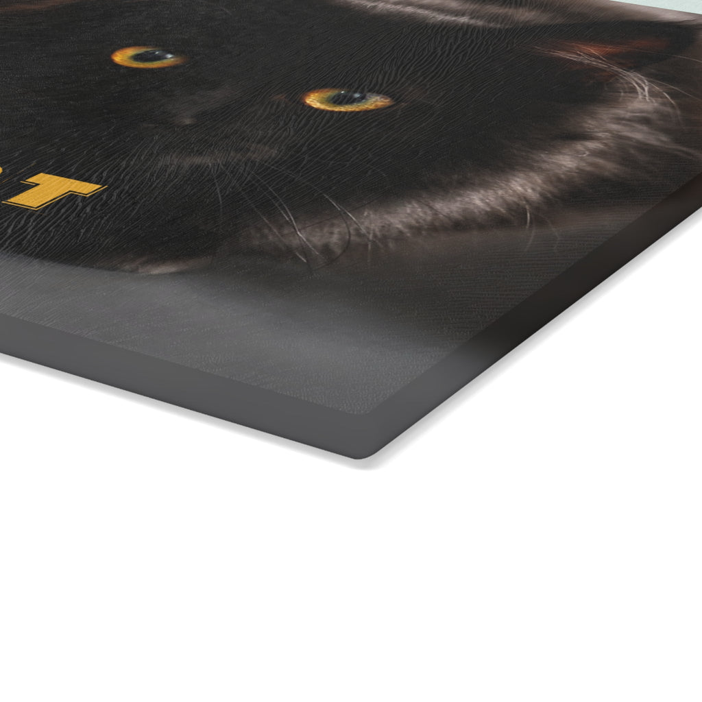 Black Cat Society Glass Cutting Board