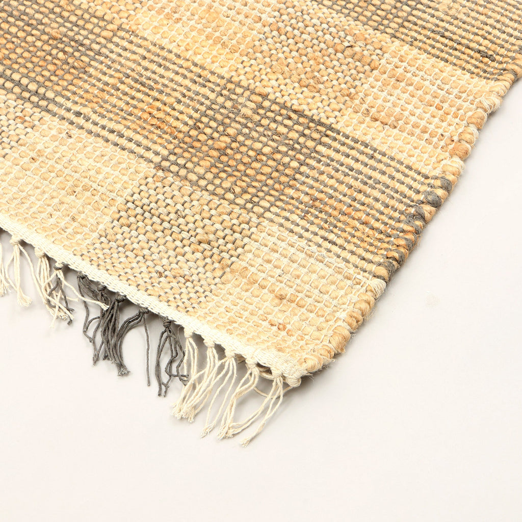 Area Rug, Jute Rug, Durable Gray Plaid Rug, 8X10 ft