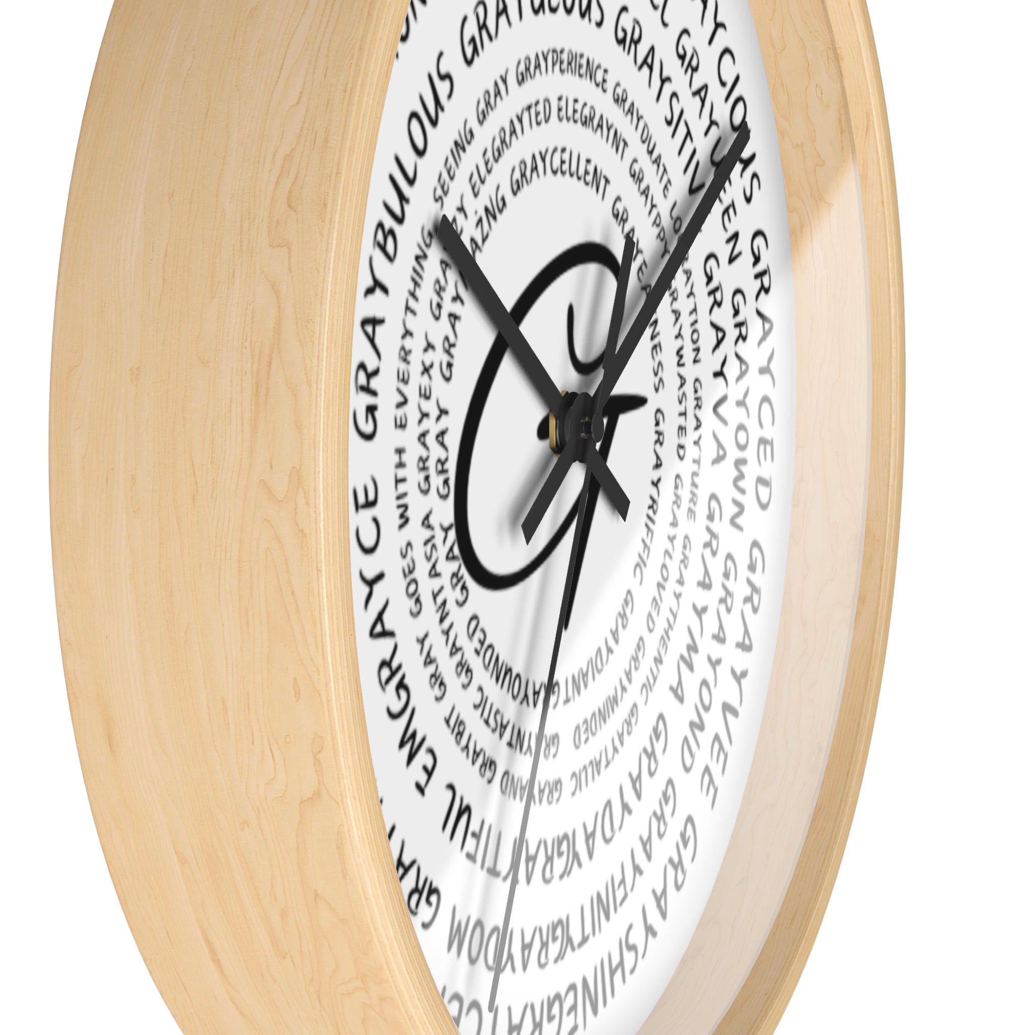 Wooden Clock Embracing Gray Hair Positivity