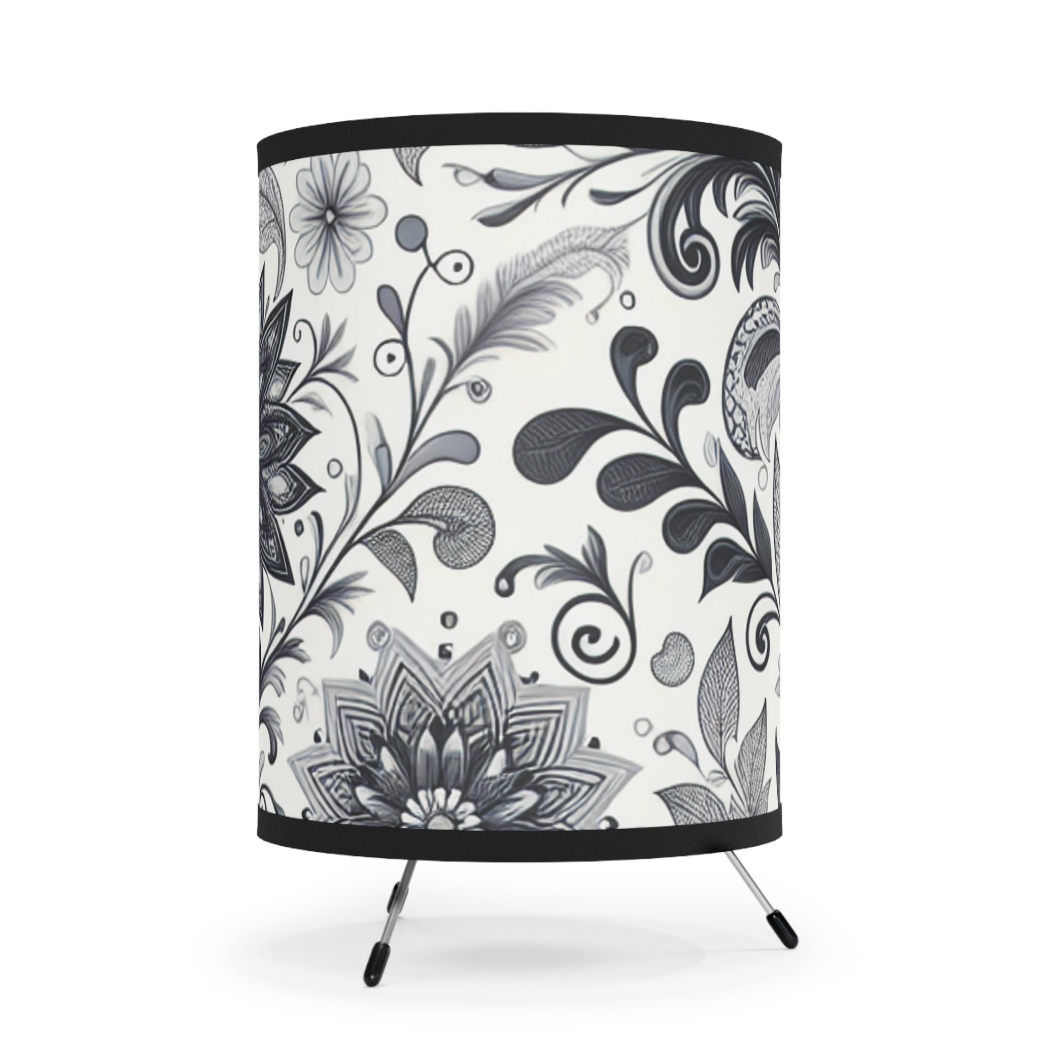 Elegant Floral Tripod Lamp, Home Decor, Accent Lighting, Modern Design, Bedroom Lighting, Living Room Decor, Unique Gift