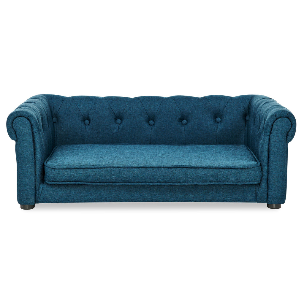Elegant Rectangle Pet Bed, Durable Elevated Dog Sofa Bed, Comfortable Dog Couch, Blue Foam, 40'*23'*14'