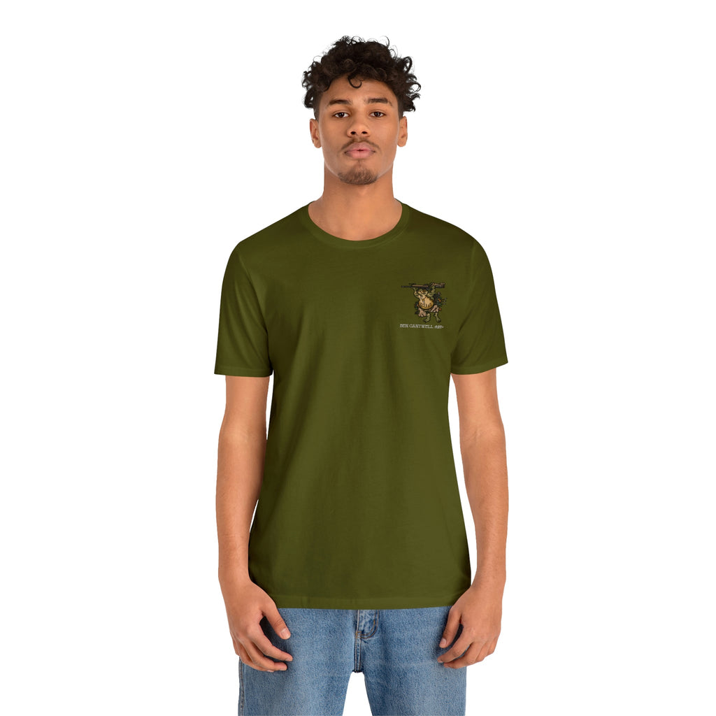 Sniper Rifle Frog - Front Print - Short Sleeve Tee