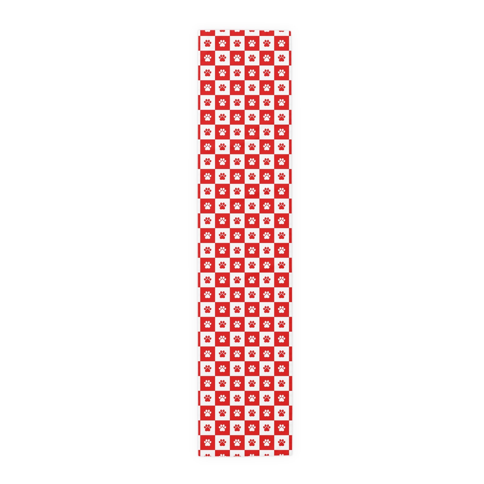 Red & White Paws Table Runner (Cotton, Poly)