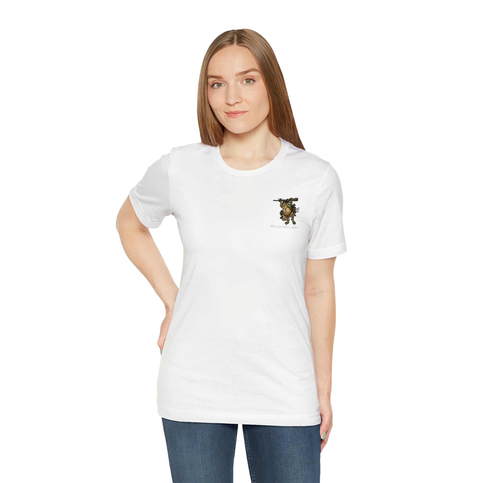 Sniper Rifle Frog - Front Print - Short Sleeve Tee