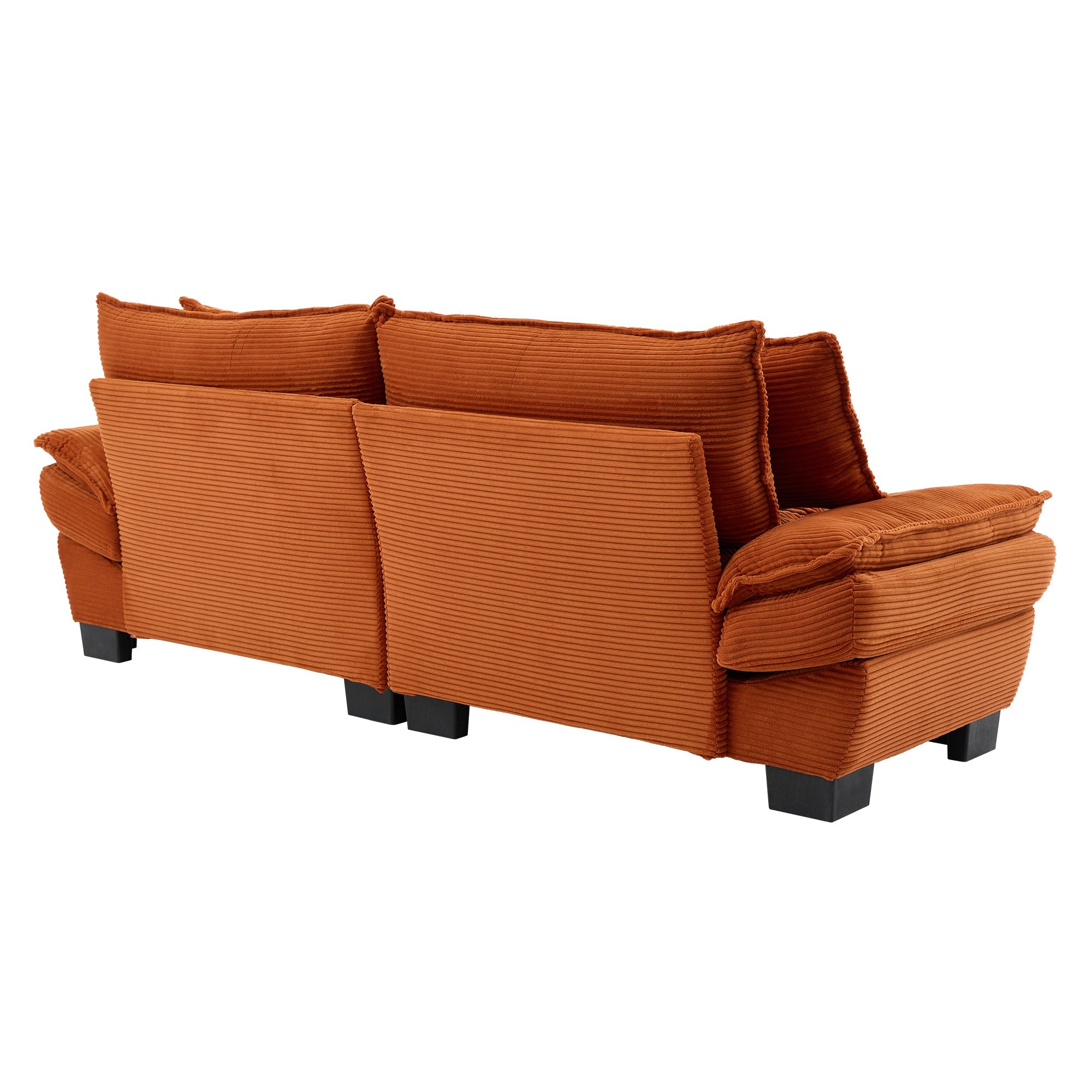 Corduroy Sofa Sleeper Couch Loveseat Sofa with Pillows Comfy Upholstered Deep Seat Sofa for Bedroom,Living Room,Apartment,Office,Dorm-Orange Corduroy