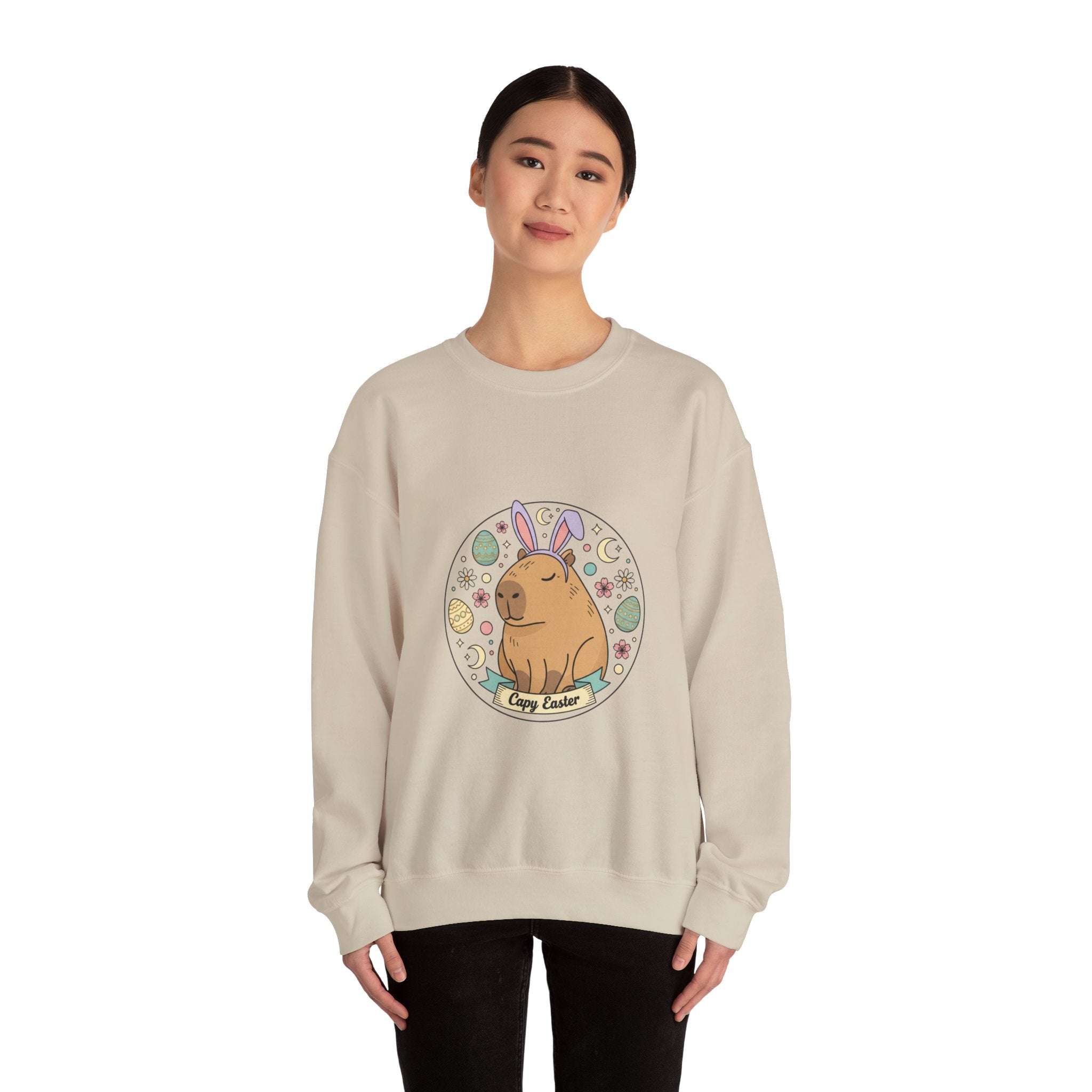 Bunny Ears Illustration Sweatshirt | Easter bunny aesthetic, pastel spring