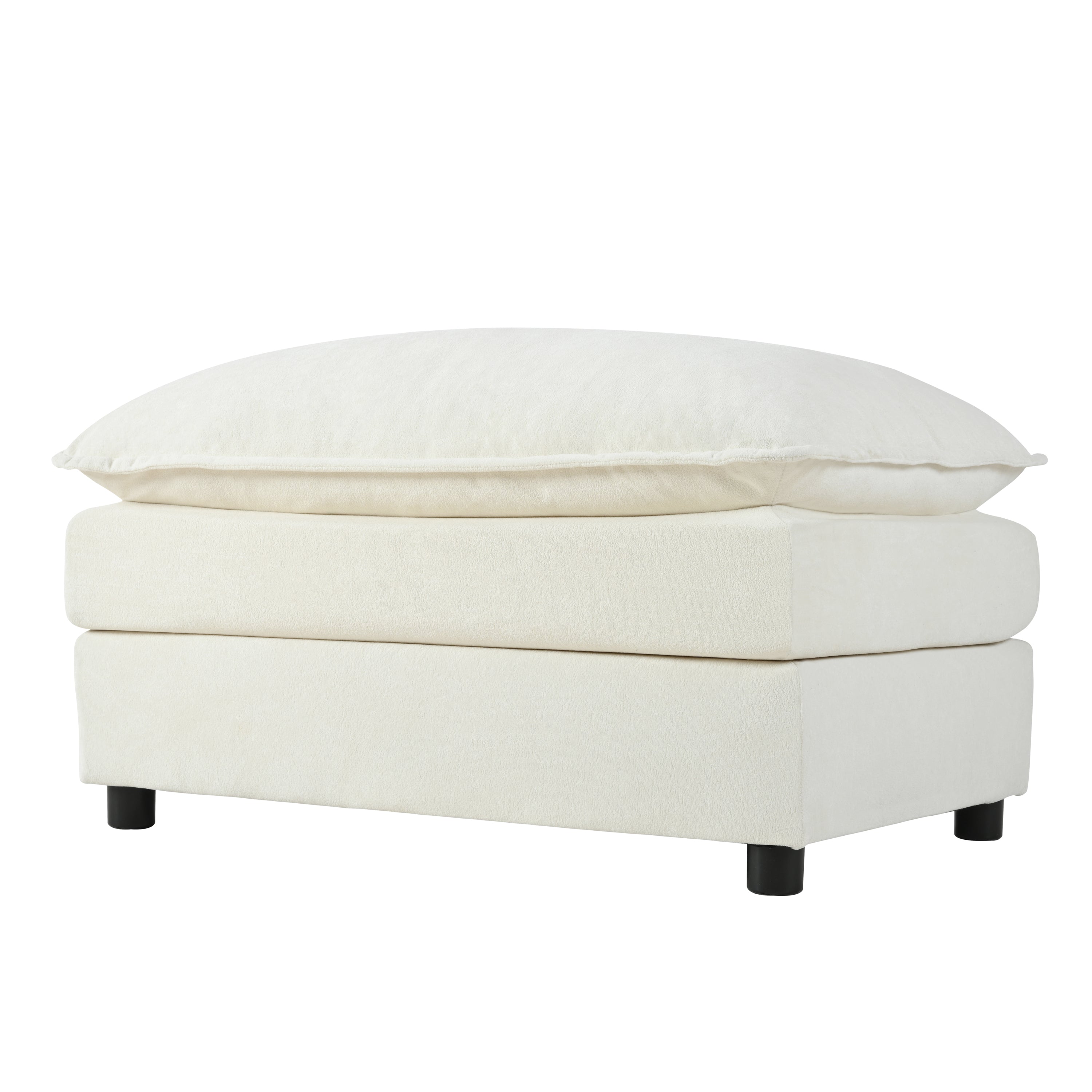 Modular Sectional Sofa, Oversized Deep Seat U Shaped Couch Set for Living Room, 3-Seater Comfy Cloud Couches with 2 Movable Ottomans, DIY Combination, Chenille,Beige