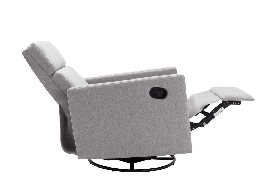Modern Upholstered Rocker Nursery Chair Plush Seating Glider Swivel Recliner Chair, Gray Linen