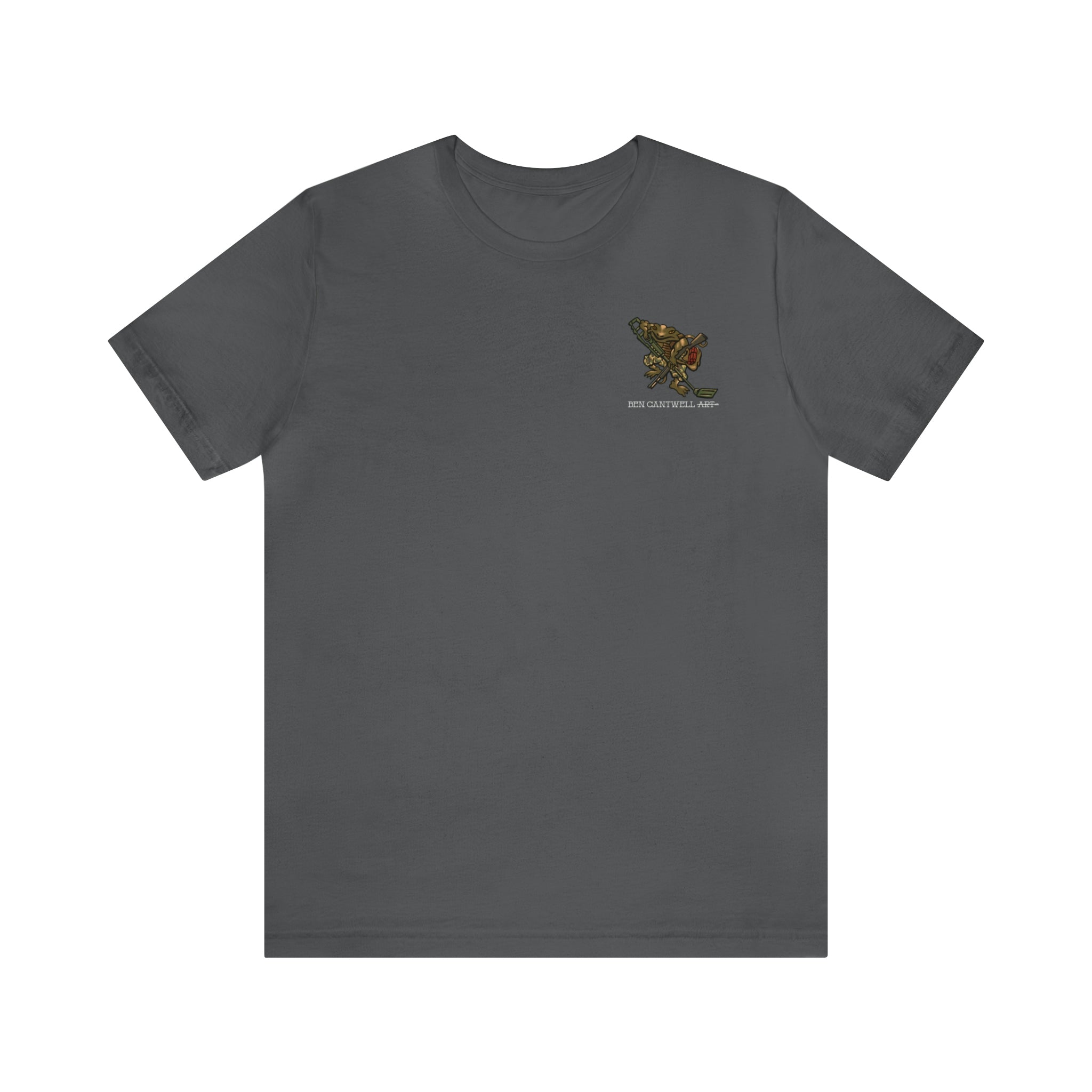 Metal Detector and Shotgun Engineer Frog - Front Print - Short Sleeve Tee