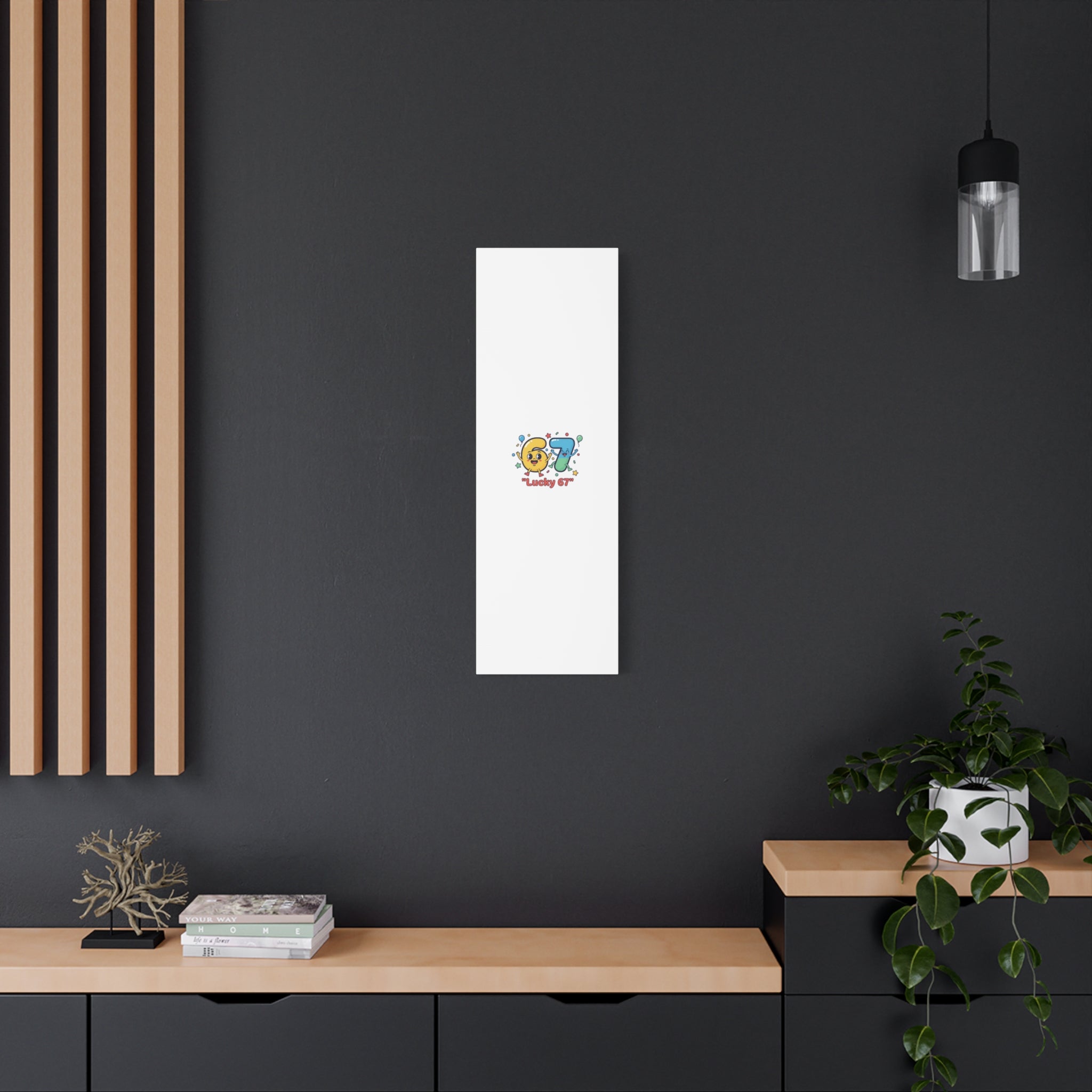 Lucky 67 Canvas, Stretched Matte | 67 meme, absurdist humor