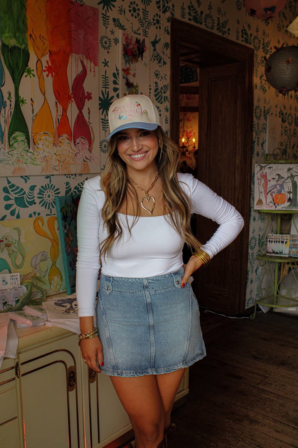 LITERALLY JUST A GIRL ICON CANVAS CAP