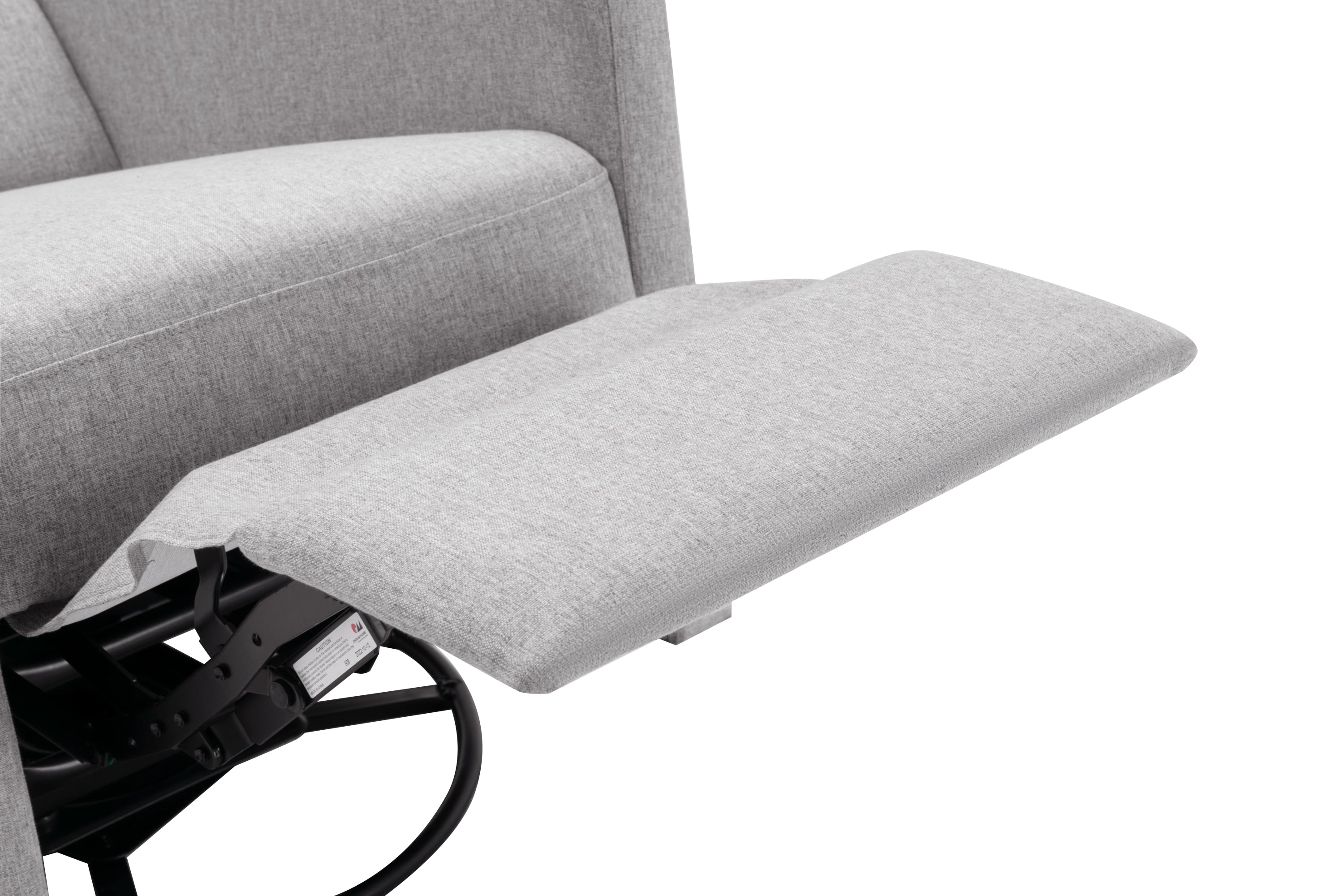 Modern Upholstered Rocker Nursery Chair Plush Seating Glider Swivel Recliner Chair, Gray Linen