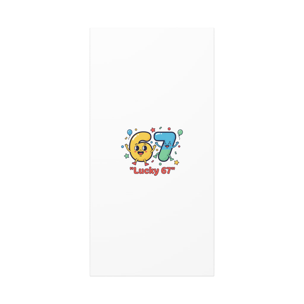 Lucky 67 Canvas, Stretched Matte | 67 meme, absurdist humor