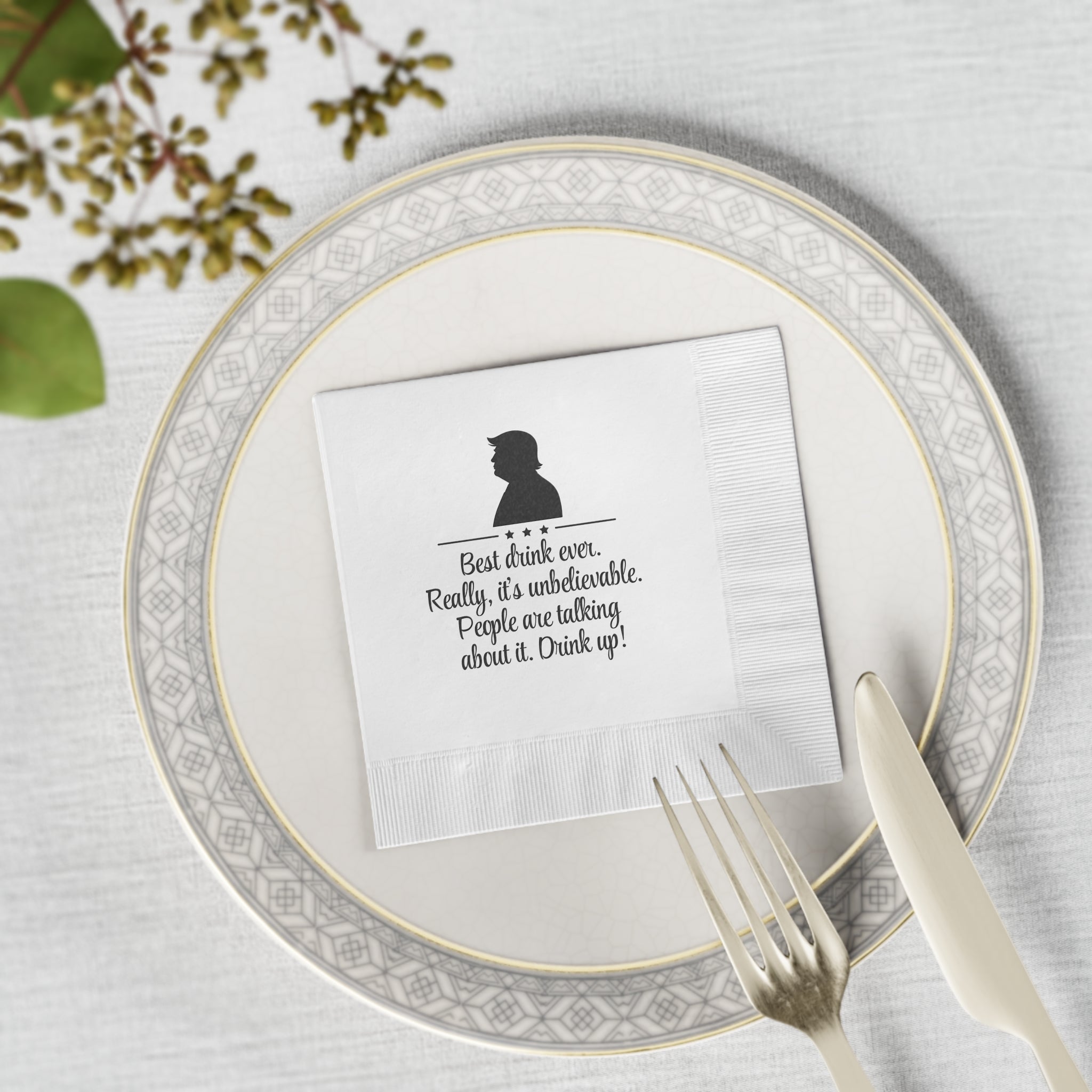 Best Drink Ever – Drink Up Party Napkins – Funny Parody Cocktail Décor