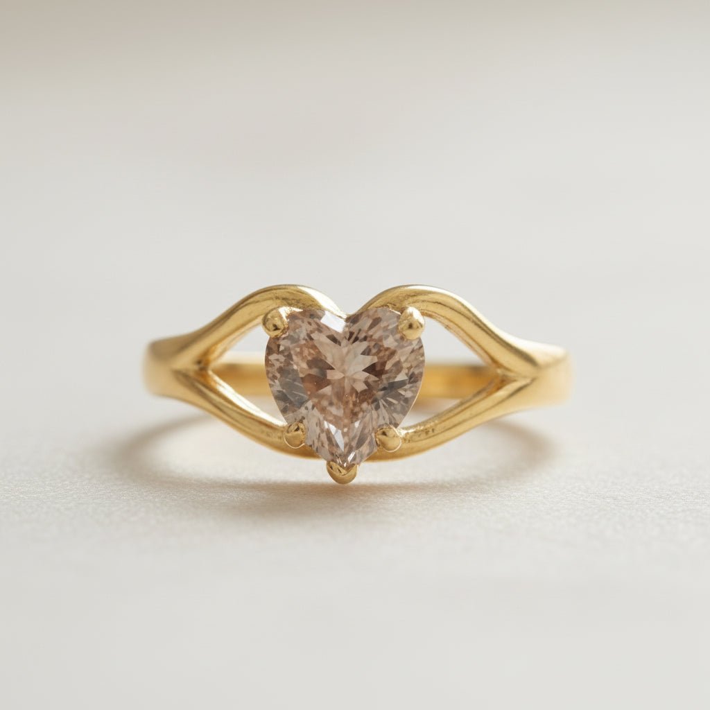 "Cherished Memories" Heart Cut Cremation Ring Small 6mm