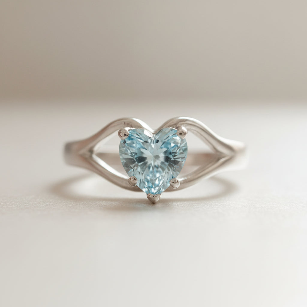 "Cherished Memories" Heart Cut Cremation Ring Small 6mm