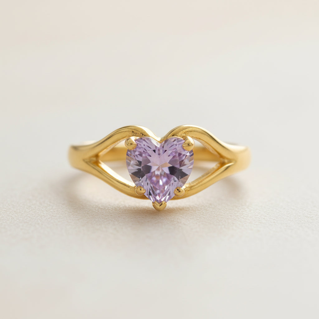 "Cherished Memories" Heart Cut Cremation Ring Small 6mm