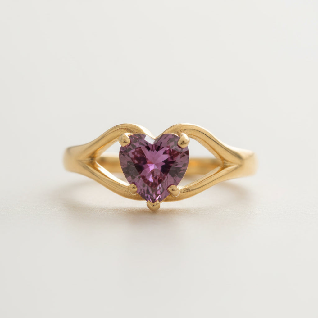 "Cherished Memories" Heart Cut Cremation Ring Small 6mm