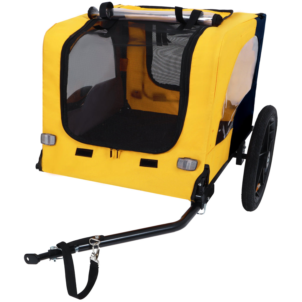 Pet Bike Trailer Dog Cart for Bicycle, Suitable for Small and Medium Pets, Easy Folding Cart Frame, Quick Release Wheel, Non-Slip Floor, Internal Leash