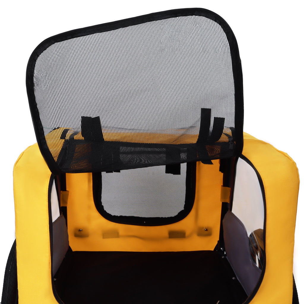 Pet Bike Trailer Dog Cart for Bicycle, Suitable for Small and Medium Pets, Easy Folding Cart Frame, Quick Release Wheel, Non-Slip Floor, Internal Leash
