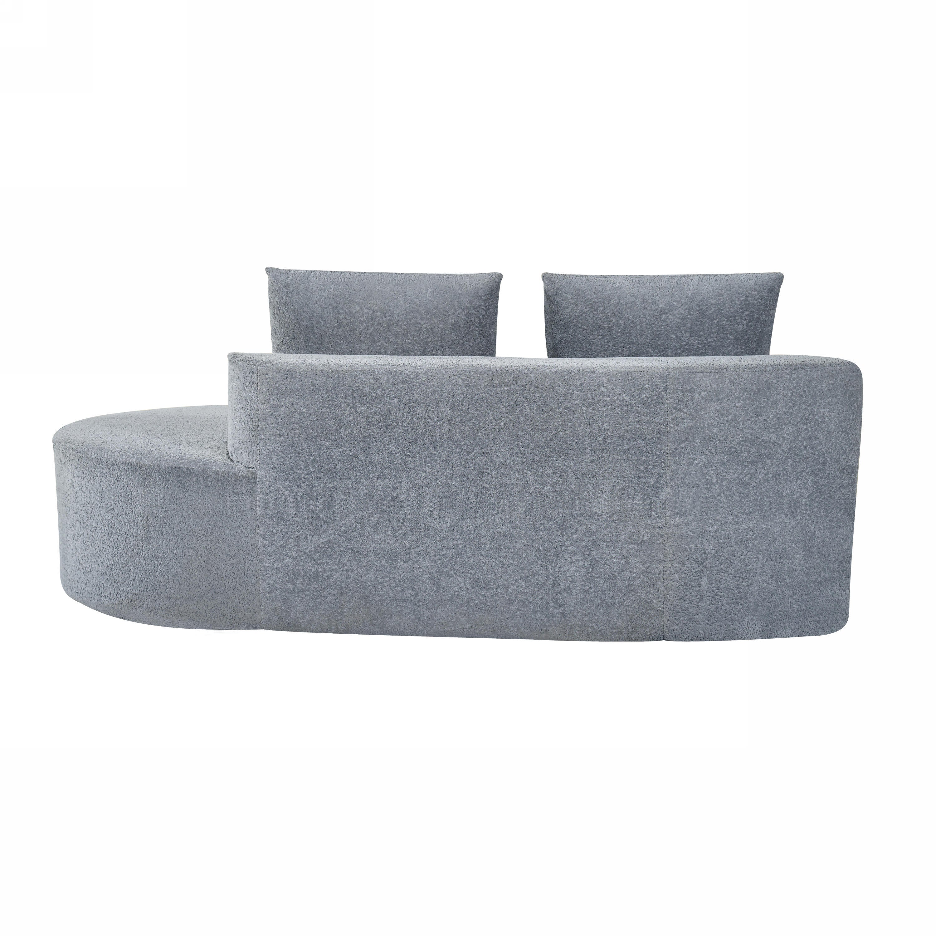 116' Modern Curved Sectional Sofa with High-Density Fully Compressed Sponge and Chaise Lounge, Pearl Upholstery, 2-Piece Set, Fully Assembled Right Hand Facing, Perfect for Living Room, Lounge
