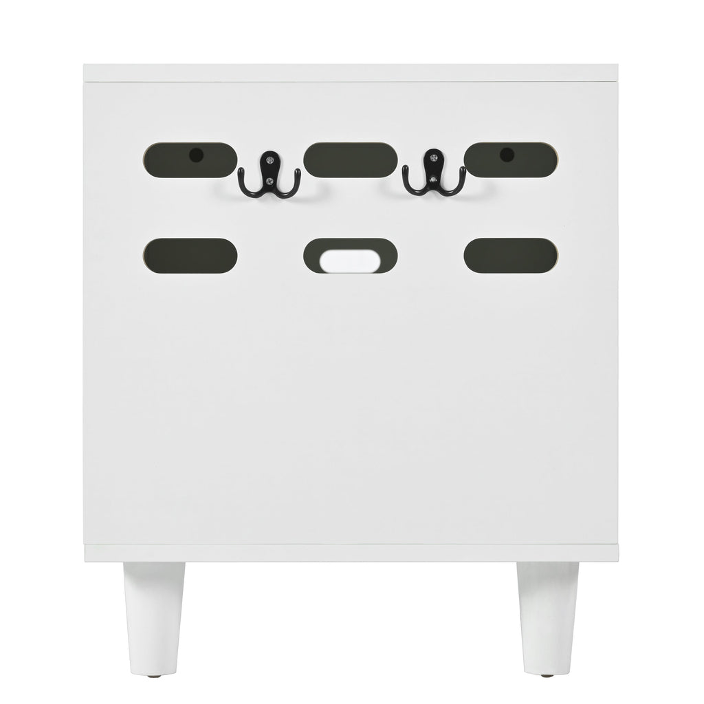 Furniture Style Cat Cabinet Cream White Cat Litter Box with Sisal Scratching Door MDF