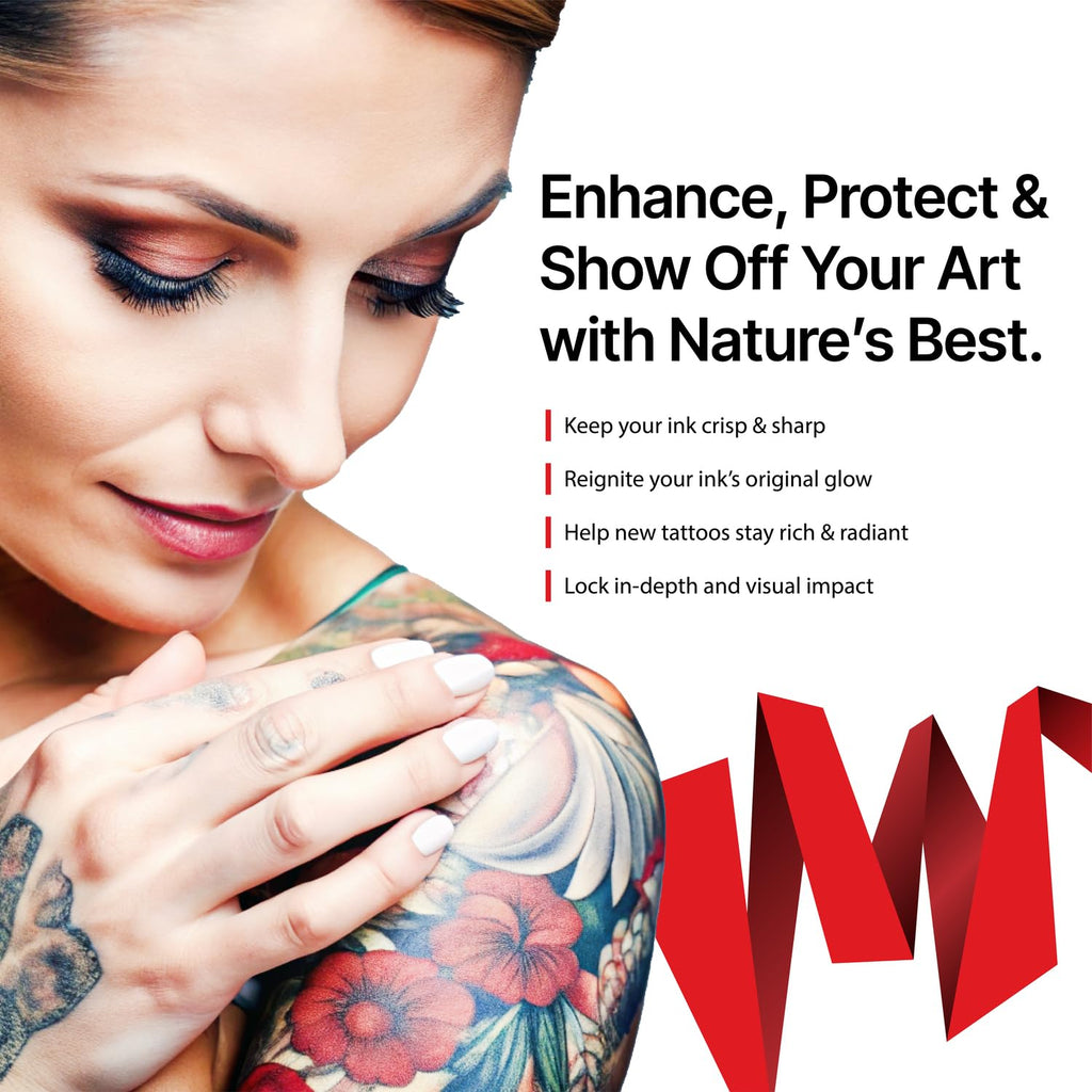 Signature Tattoo Before & Aftercare Duo – Numbing Cream (30g) + Healing Balm (7oz) for Comfortable Sessions & Vibrant Ink – Natural, Skin-Soothing Formula