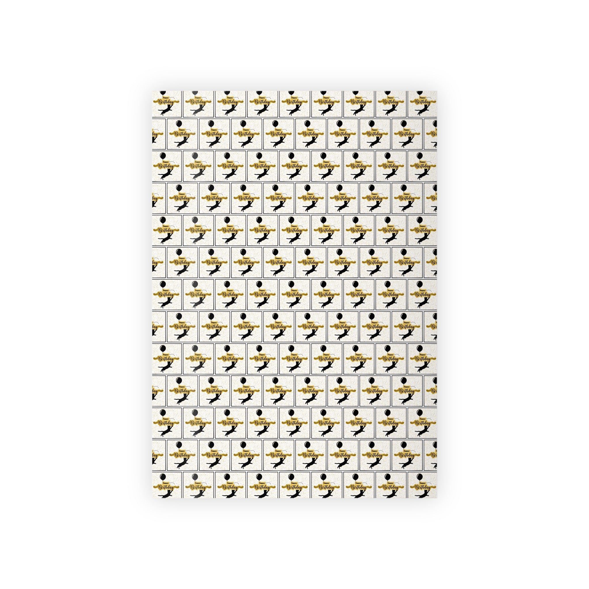Happy Birthday Kitty Gift Wrapping Paper Rolls, 1pc with Balloons