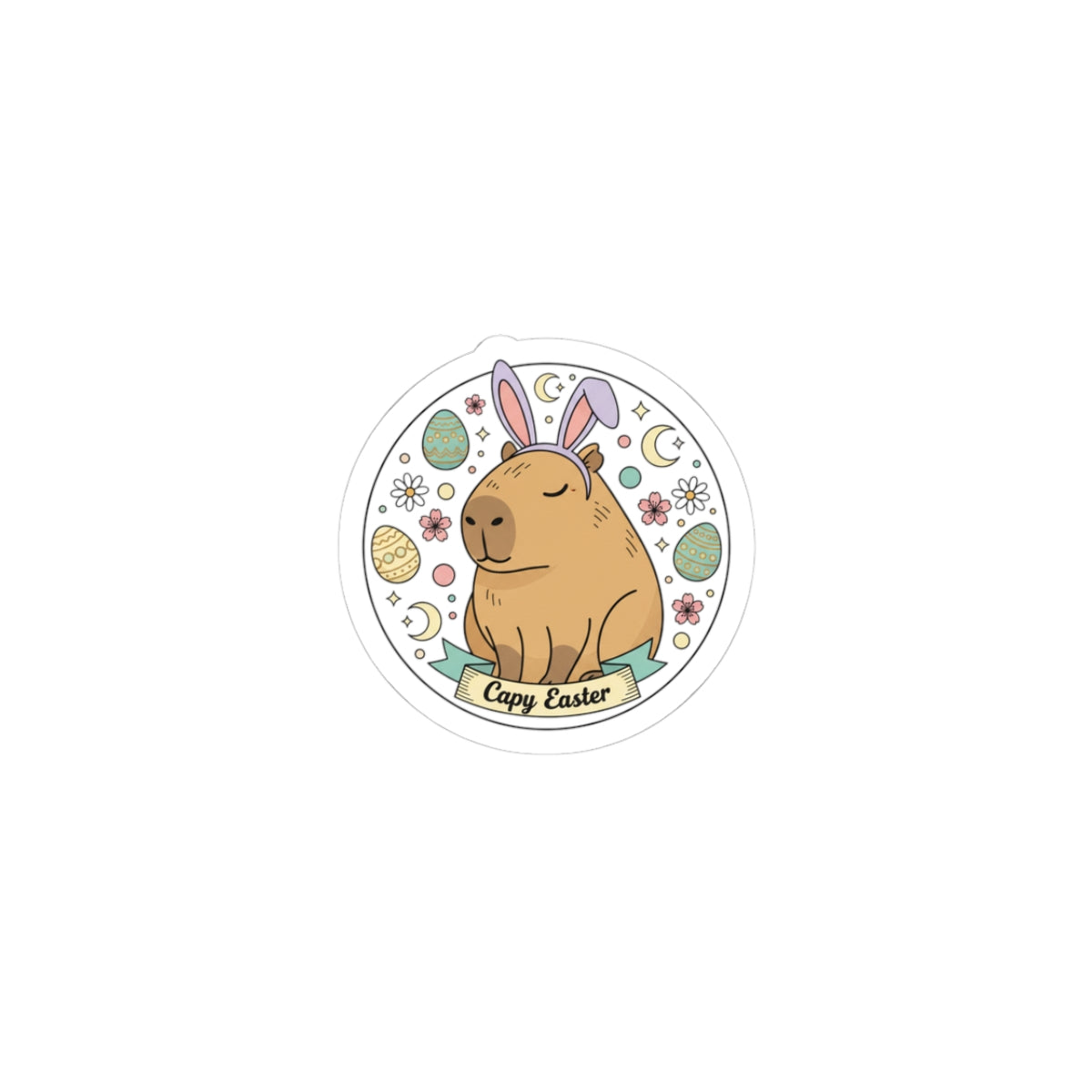 Cute Easter Bunny Sticker | pastel spring, vintage Easter, cottagecore