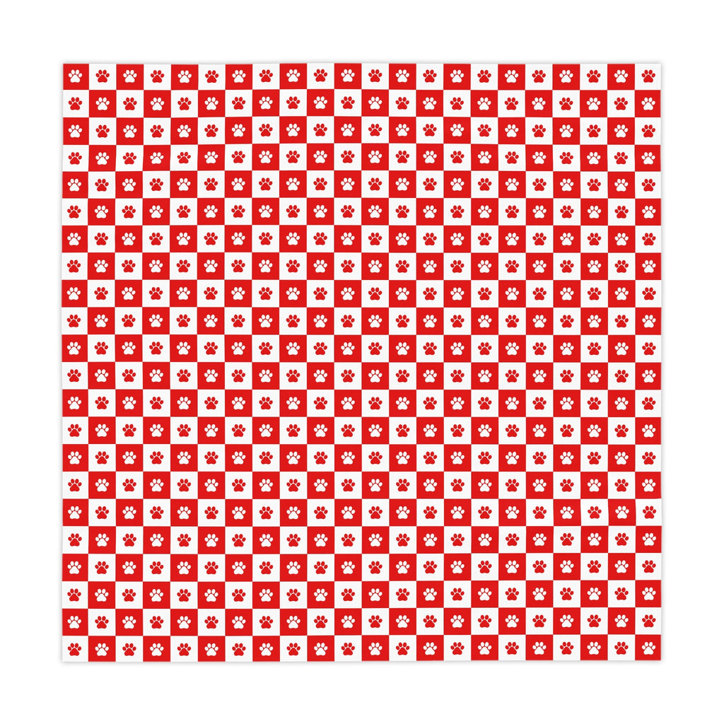 Red & White Paws Tablecloth