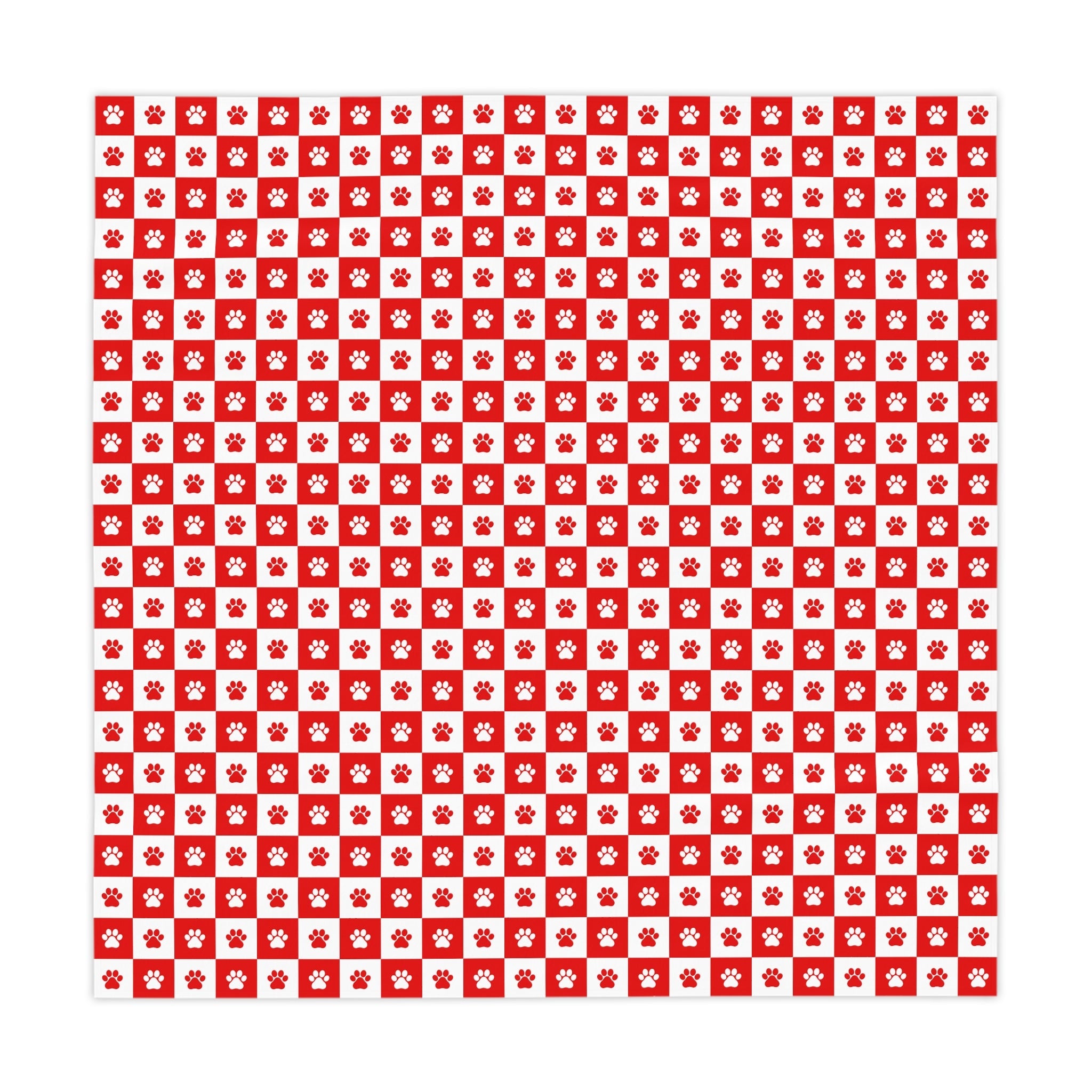 Red & White Paws Tablecloth