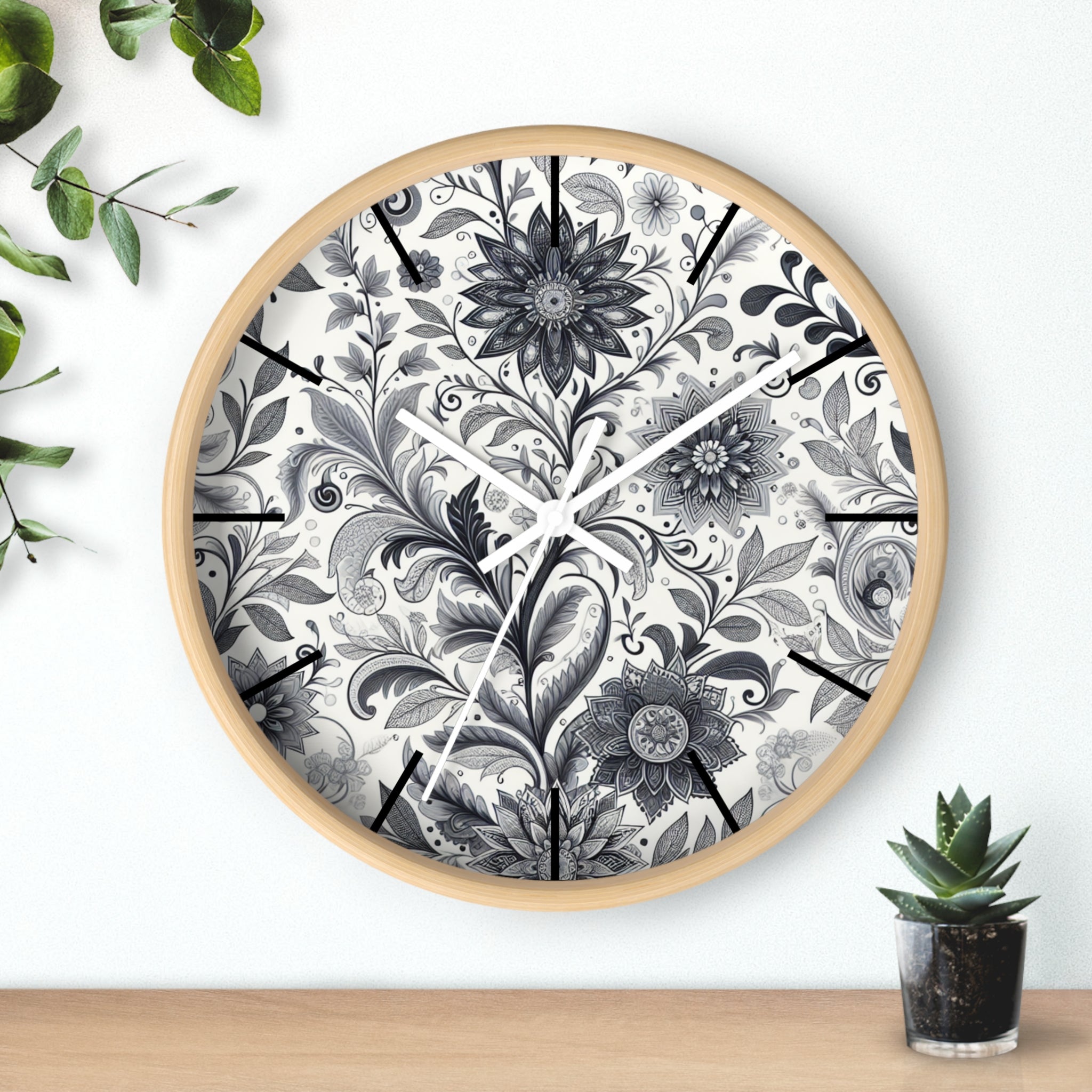Elegant Floral Wall Clock - Vintage Home Decor, Timeless Gift, Statement Piece, Living Room Accent, Unique Wedding Present