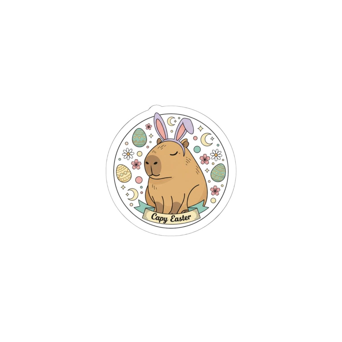 Cute Easter Bunny Sticker | pastel spring, vintage Easter, cottagecore