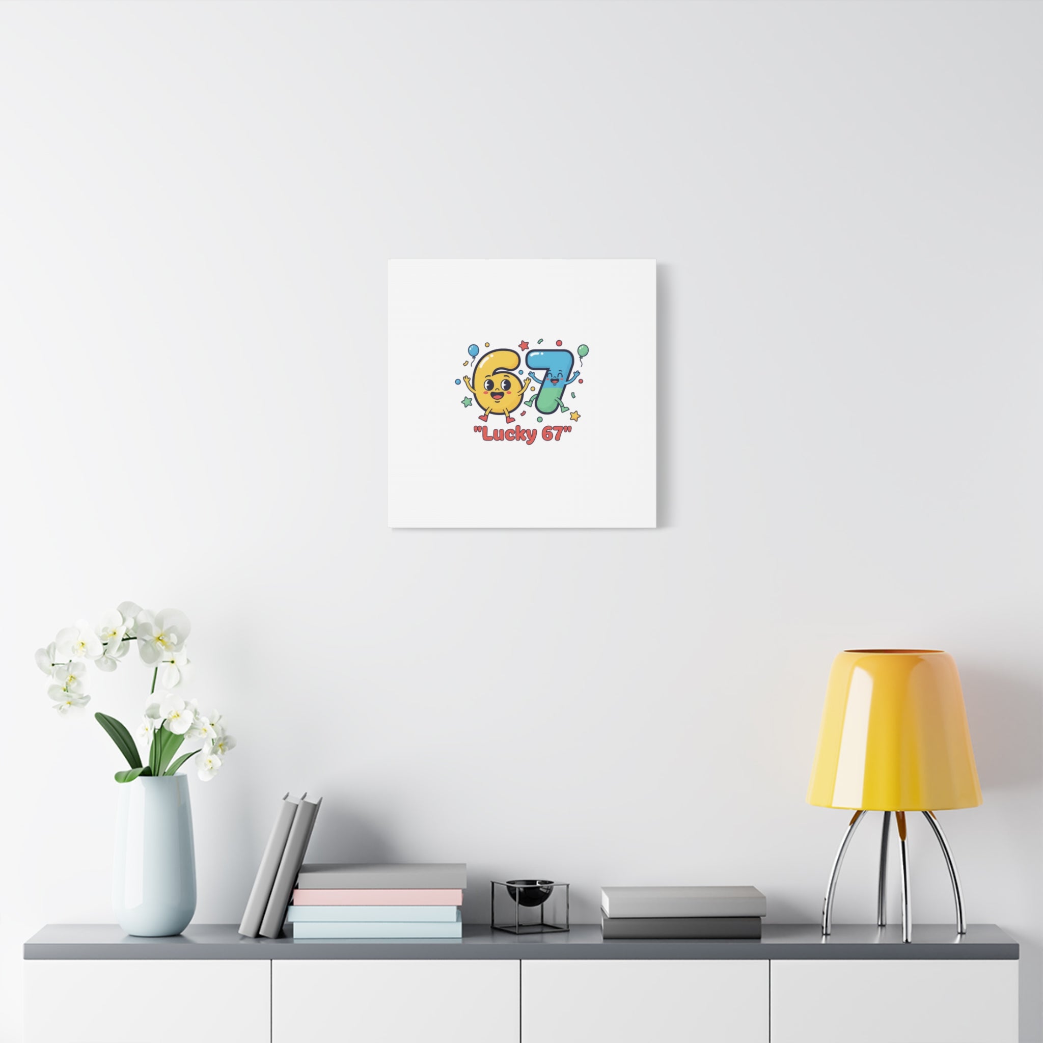 Lucky 67 Canvas, Stretched Matte | 67 meme, absurdist humor