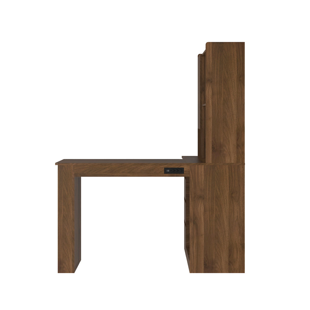 L Shaped Desk,Computer Desk with Drawers,Bookshelf,with LED Light,Modern Corner Desk,Home Office Desk,L-Shaped Study Table Writing Desk,Corner Gaming Computer Desk with Storage