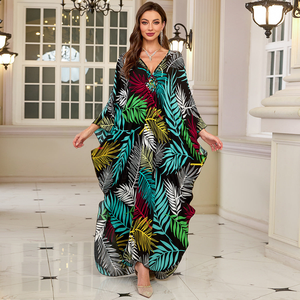 Fashion Personalized Cotton Printed Beach Dress Women