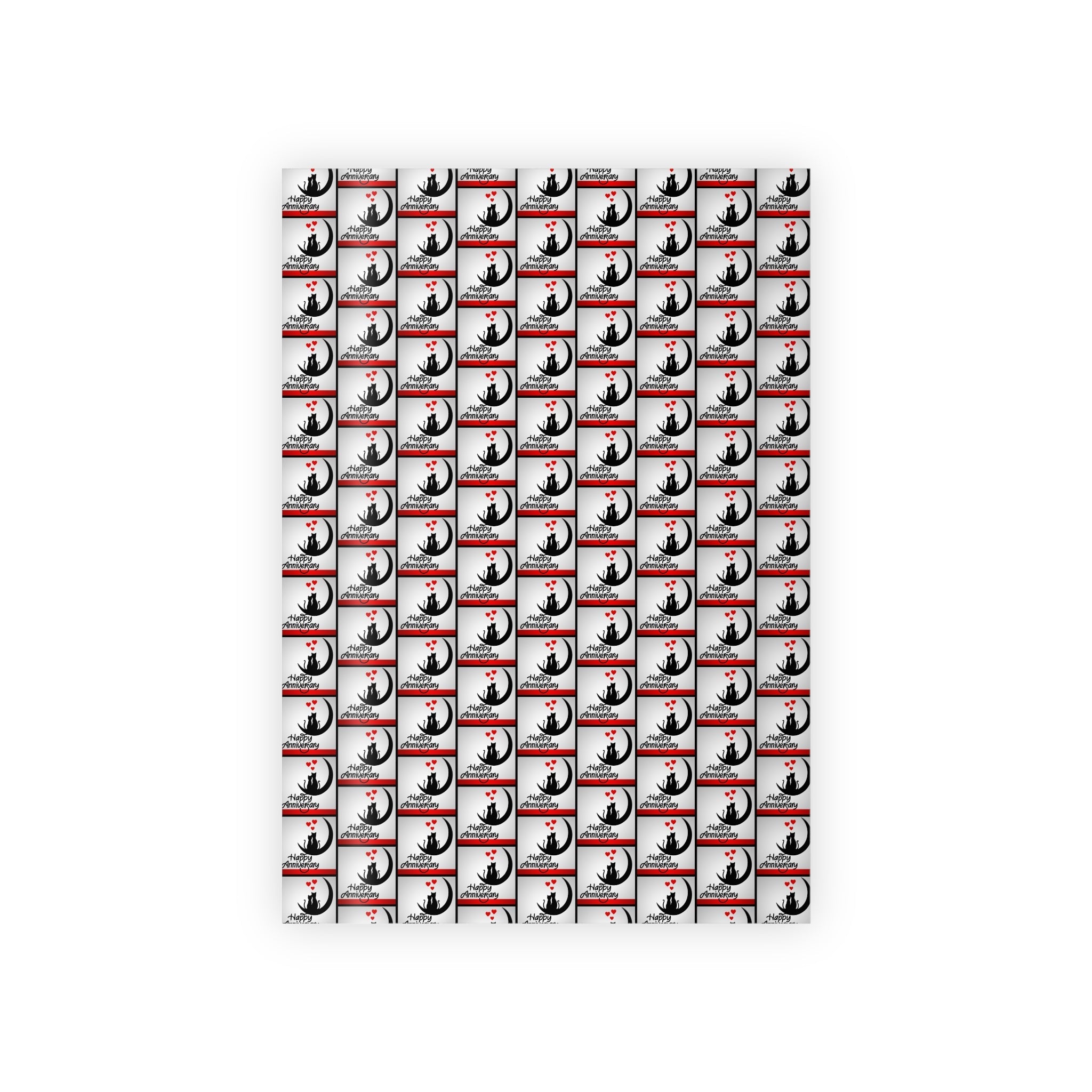 Happy Anniversary Kitties Wrapping Paper Roll - 1pc